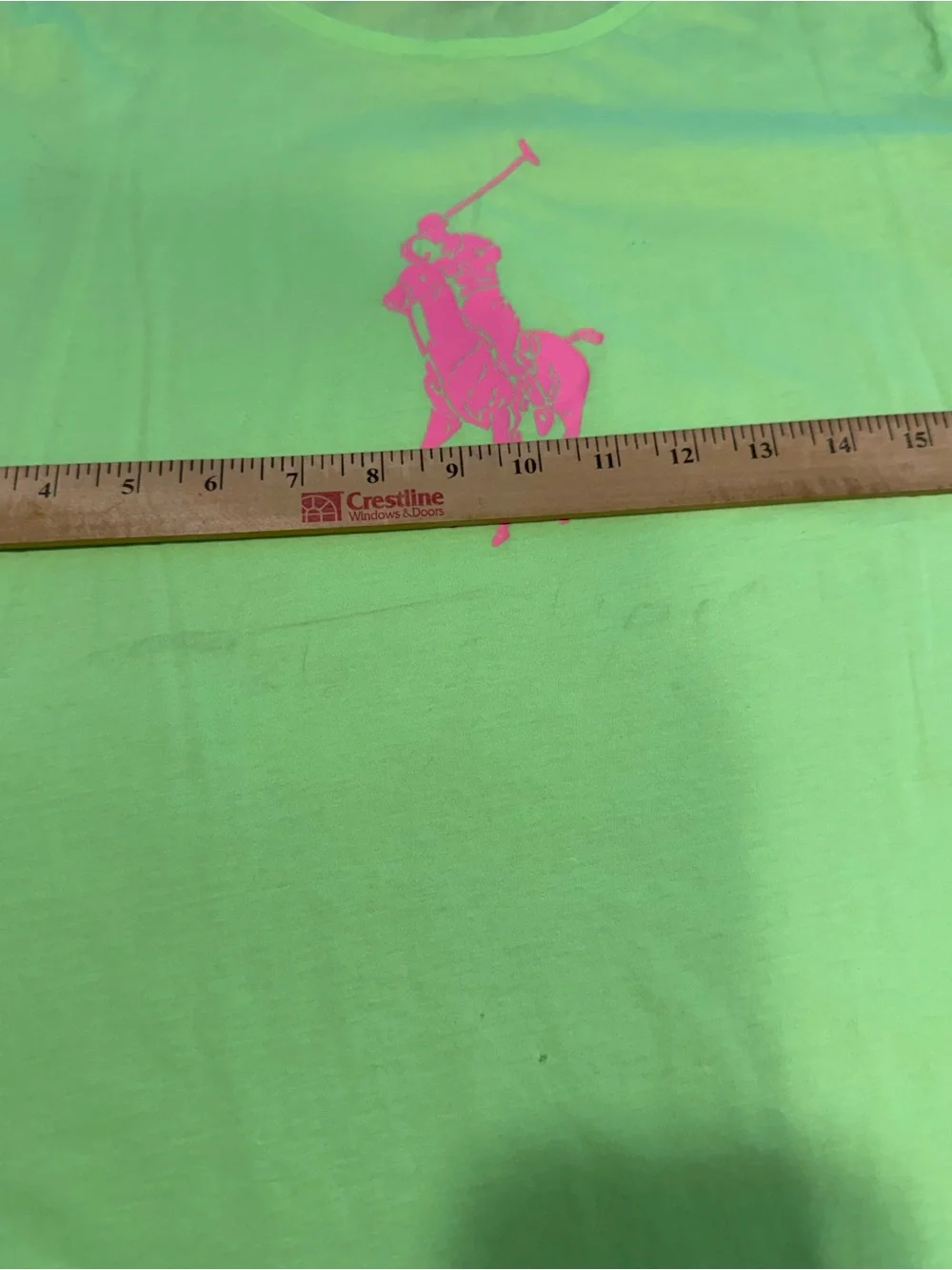 Ralph Lauren Neon Lime Tee Hot Pink Polo Logo T-shirt Short Sleeve Girl Size XL